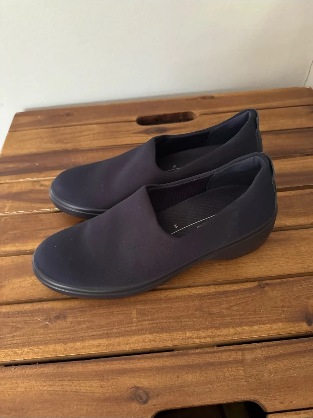 Ecco Soft 7 Wedge Slip on Loafer Women Comfort Shoe EU 40 Black US 9.5